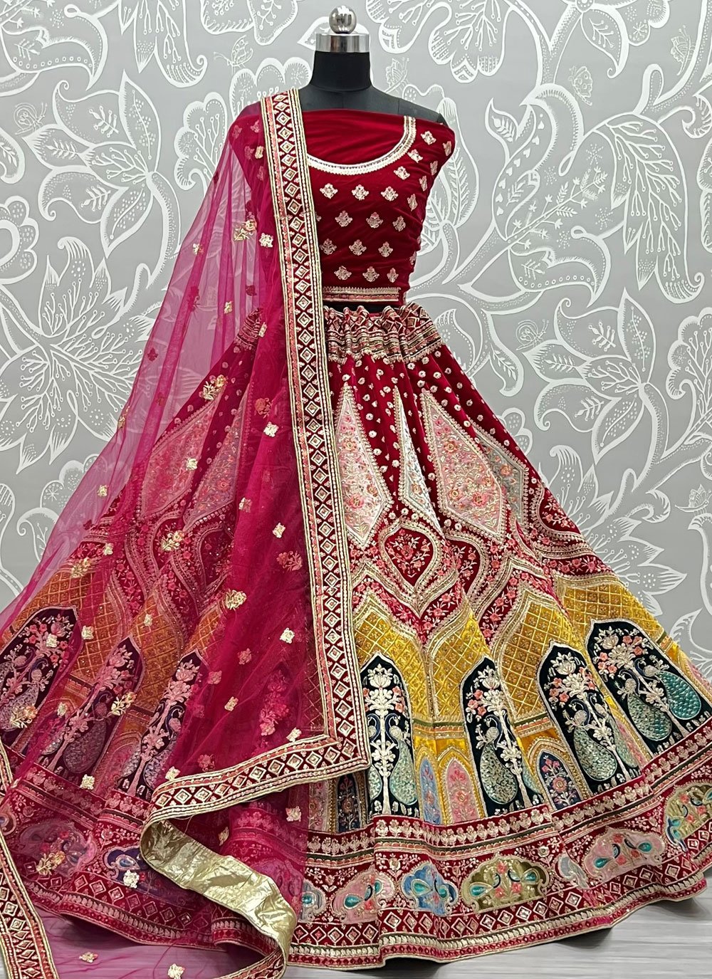 Orange Jaipuri Printed Lehenga Choli With Mirrorwork For Girls – Lagorii  Kids