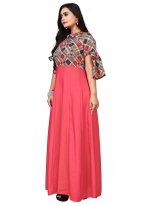 Rayon Pink Designer Gown