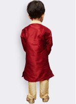 Red Art Silk Lace Kurta Payjama for Boy