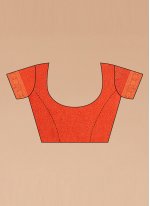 Red Silk Blend Woven Classic Sari