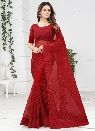 Plain Viscose Rayon Pakistani Suit in Red