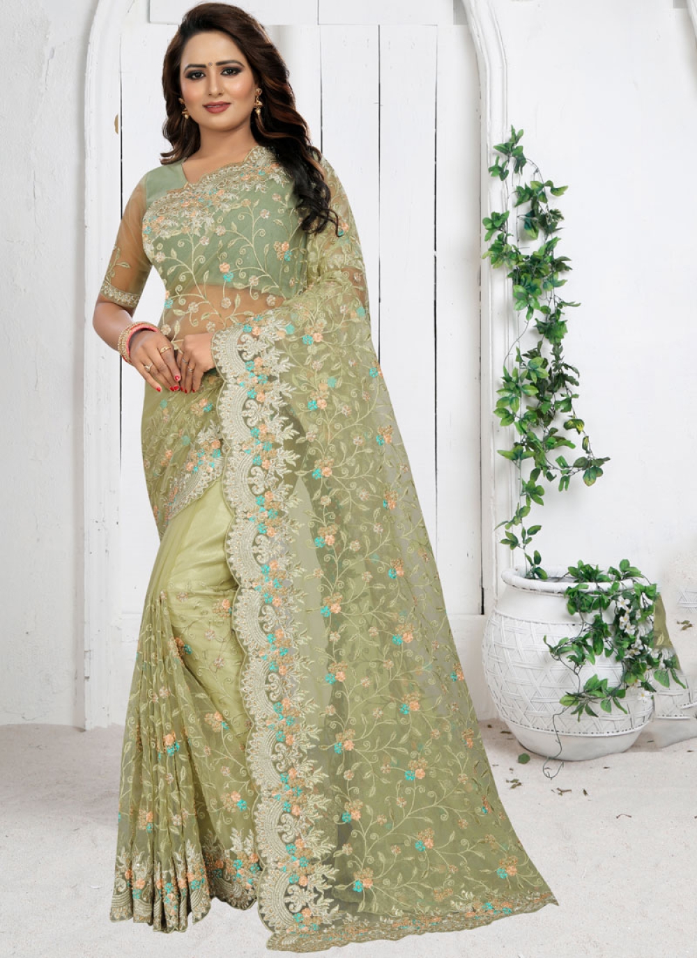 Wedding Reception Party Wear Saree 2024 | skumeta.com