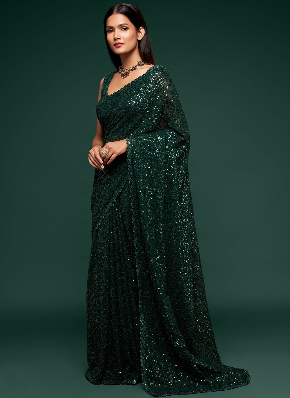 Buy Green Sarees for Women by Fabpixel Online | Ajio.com