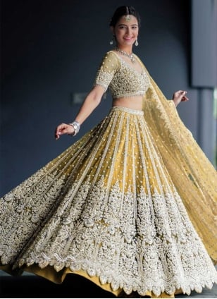 Mesmerizing Yellow Color Designer Lehenga Choli