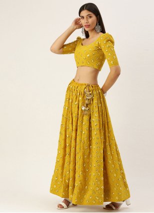 Sequins Yellow Trendy Lehenga Choli