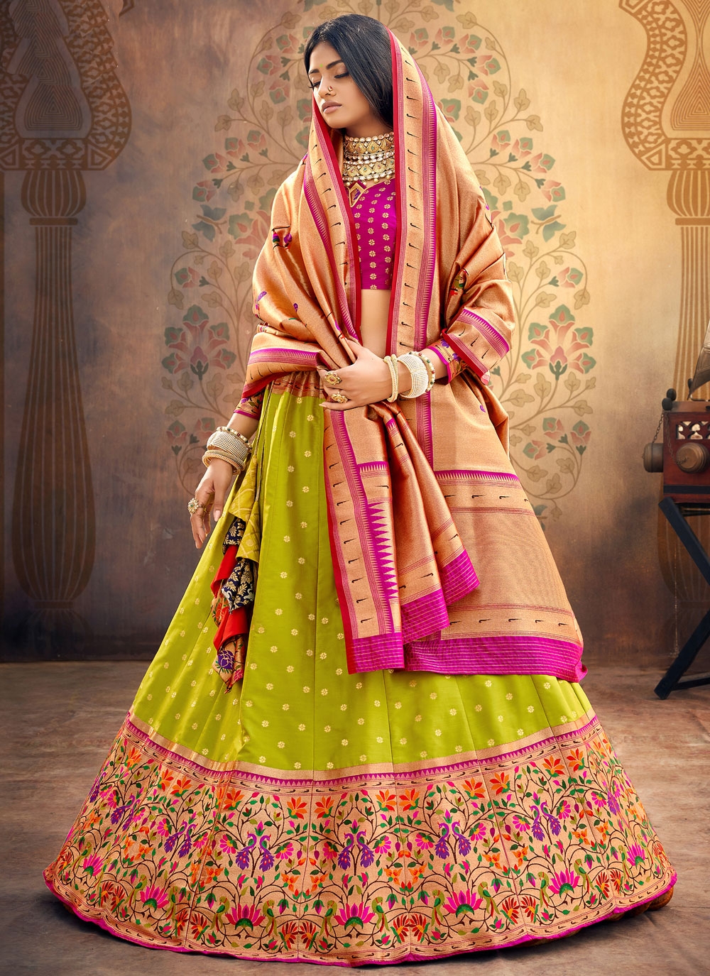 Silk Lehenga For Engagement | Punjaban Designer Boutique