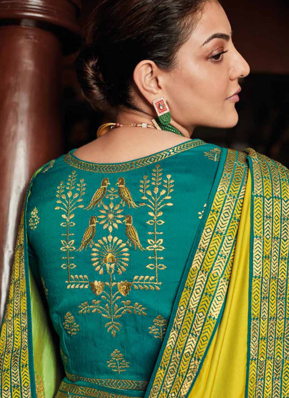 Silk Kajal Aggarwal Yellow Designer Saree buy online : 54642 - Saree