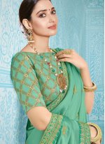 Tamannaah Bhatia Silk Embroidered Sea Green Designer Traditional Saree