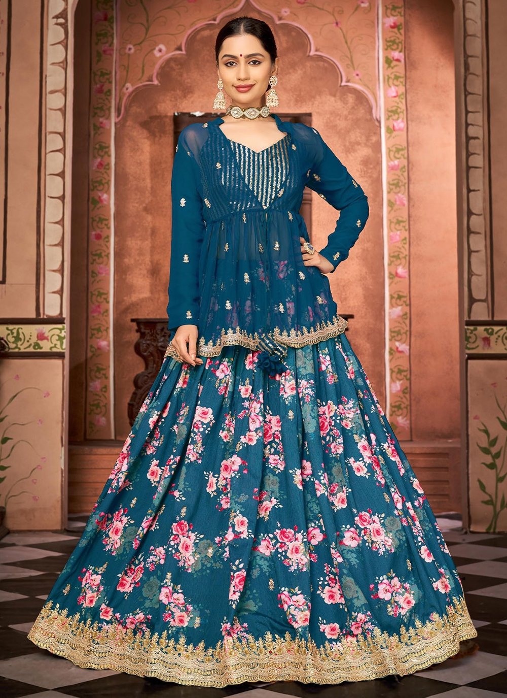 Buy Wedding Wear Olive Green Weaving Rajwai Silk Lehenga Choli Online From  Surat Wholesale Shop.