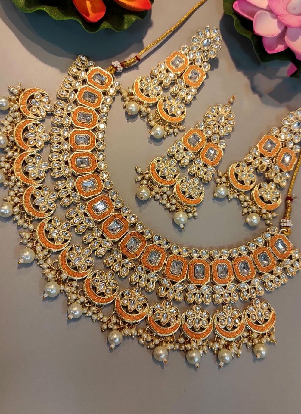 Swarajshop Alloy Gold-plated Orange Jewellery Set Price in India - Buy  Swarajshop Alloy Gold-plated Orange Jewellery Set Online at Best Prices in  India | Flipkart.com