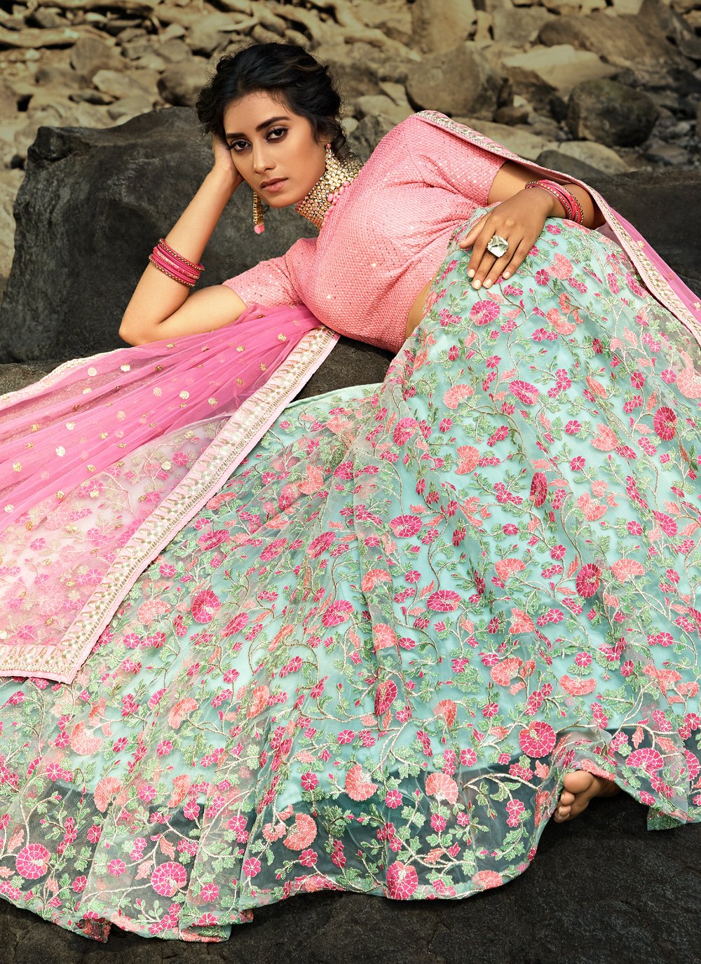 Engagement Lehenga -Storyvogue.com | Simple engagement dress, Fancy dresses  long, Kerala engagement dress