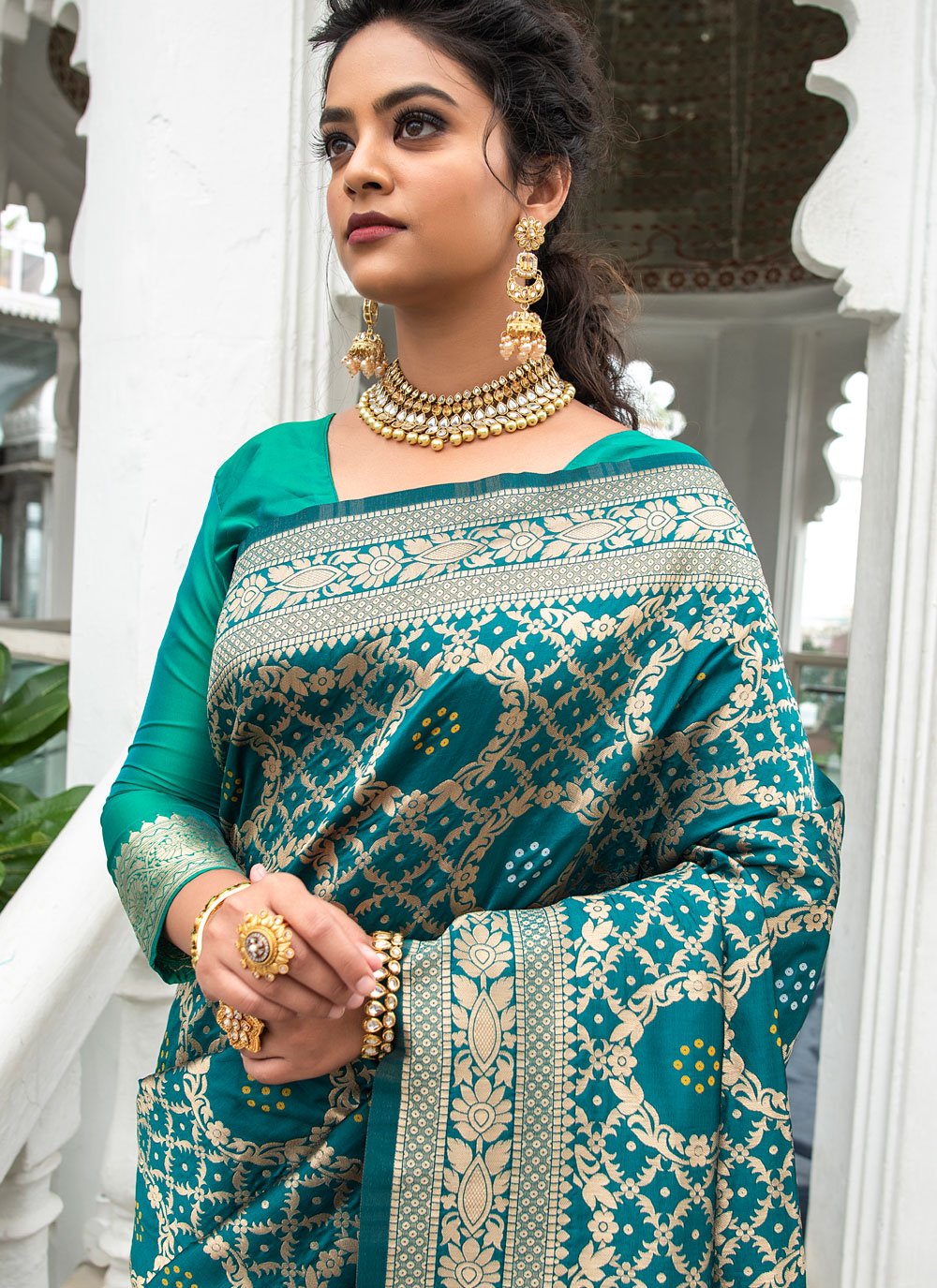 Wedding Kanjeevaram Silk Dark Green Saree