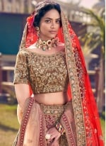 Velvet Bridal Lehenga Choli