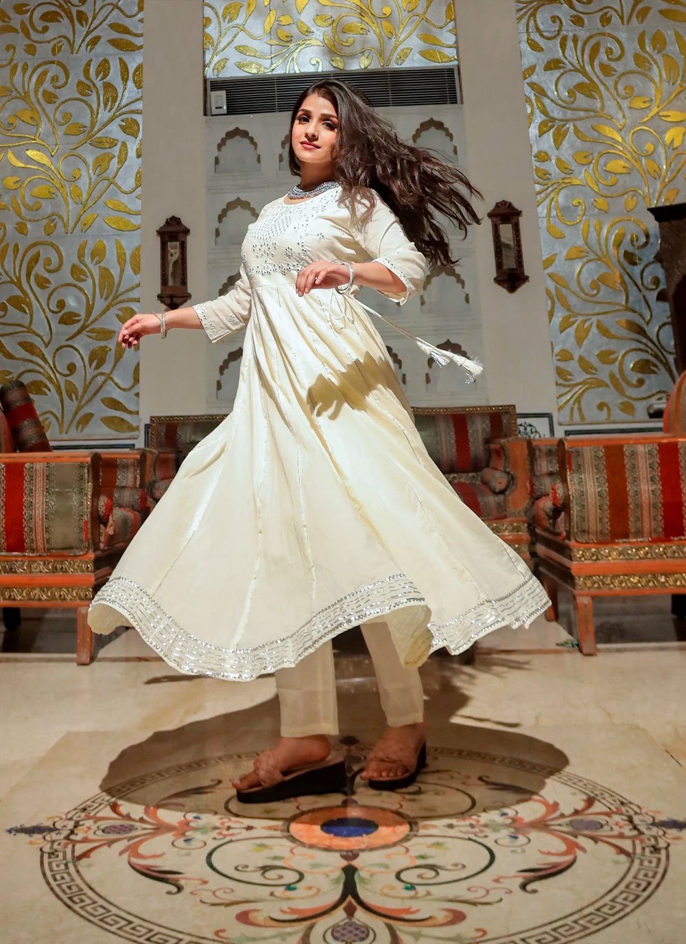 Anarkali - White and Off White - Salwar Kameez: Shop online Salwar Suits