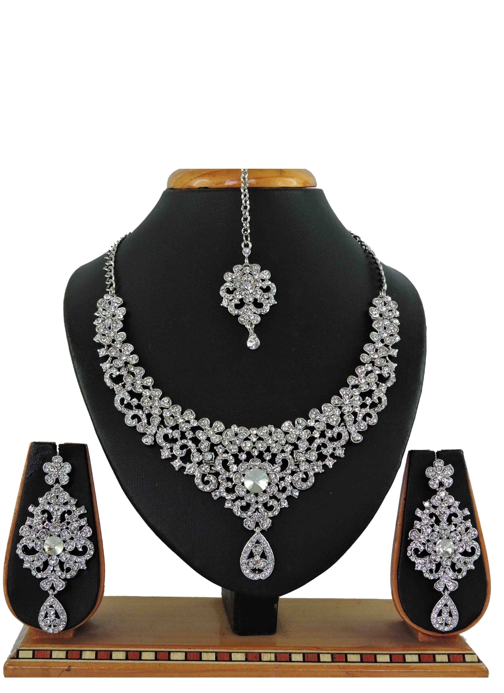 white stone necklace set online shopping