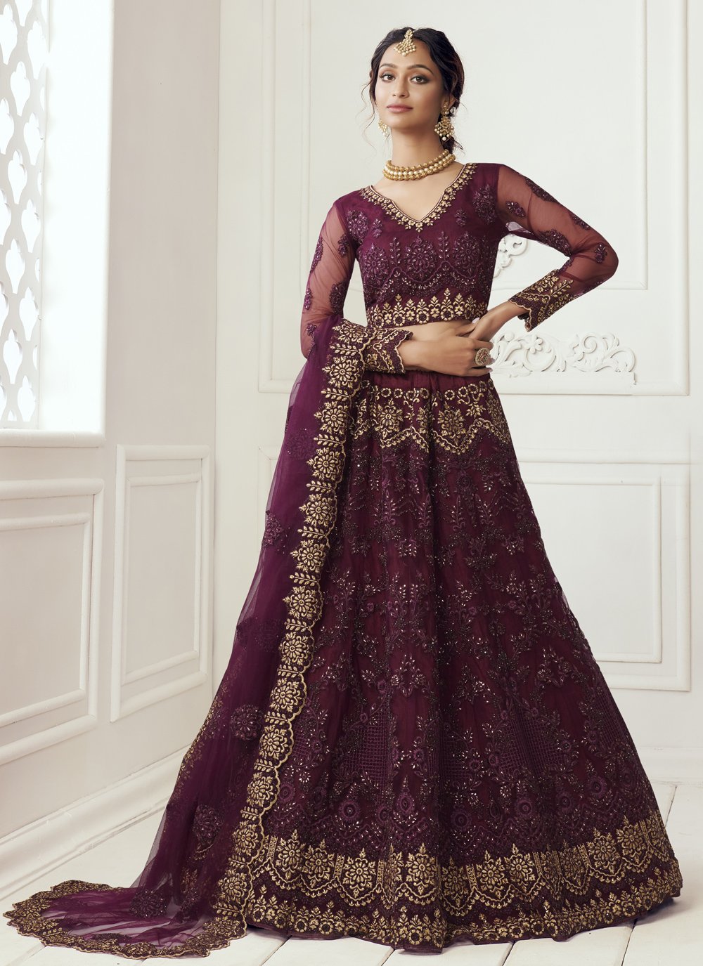 Brides That Picked Wine Coloured Lehengas For Their Wedding Soirees! | Red  bridal dress, Latest bridal lehenga, Indian wedding dress