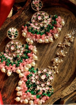 Women's Green and Pink jewelry for Ceremonial