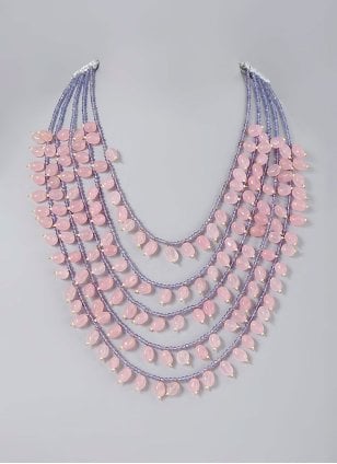 Women's Pink layred Necklace for Ceremonial