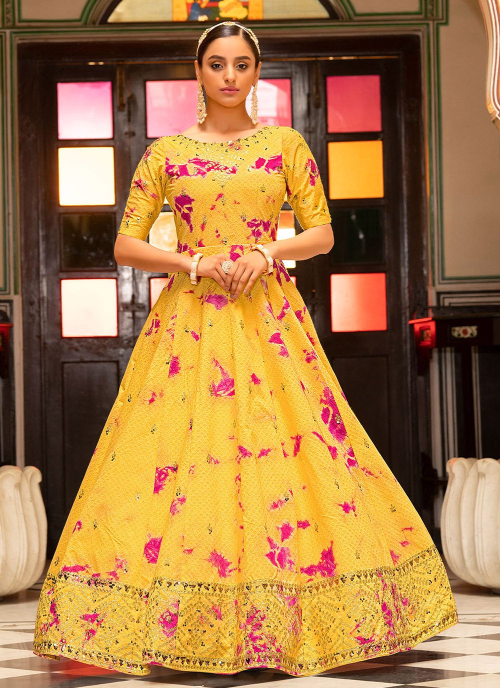 Lowest Price | Georgette Indian Gown and Georgette Designer Gown Online  Shopping