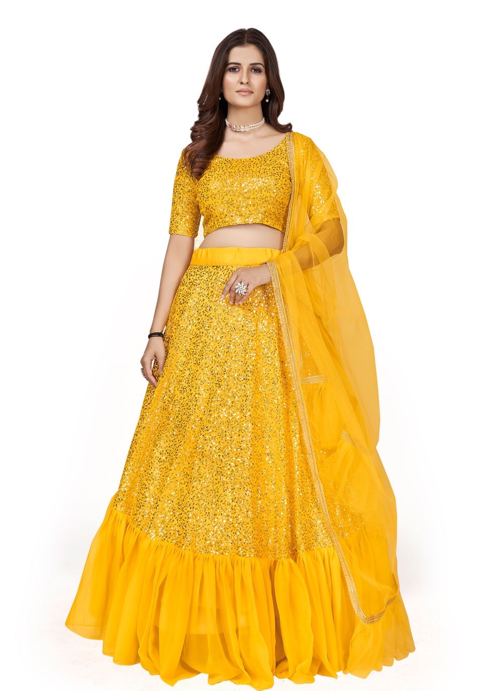 Buy DVT Women's Silk Semi-stitched Lehenga Choli (Red Yellow Rama) at Amazon .in