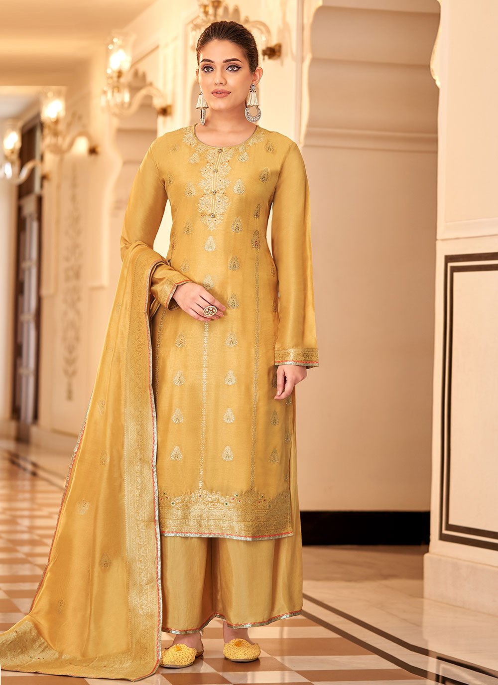 Yellow Fancy Festival Designer Pakistani Salwar Suit
