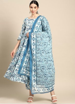 Adorning Multi Colour Printed work Designer Salwar Suits