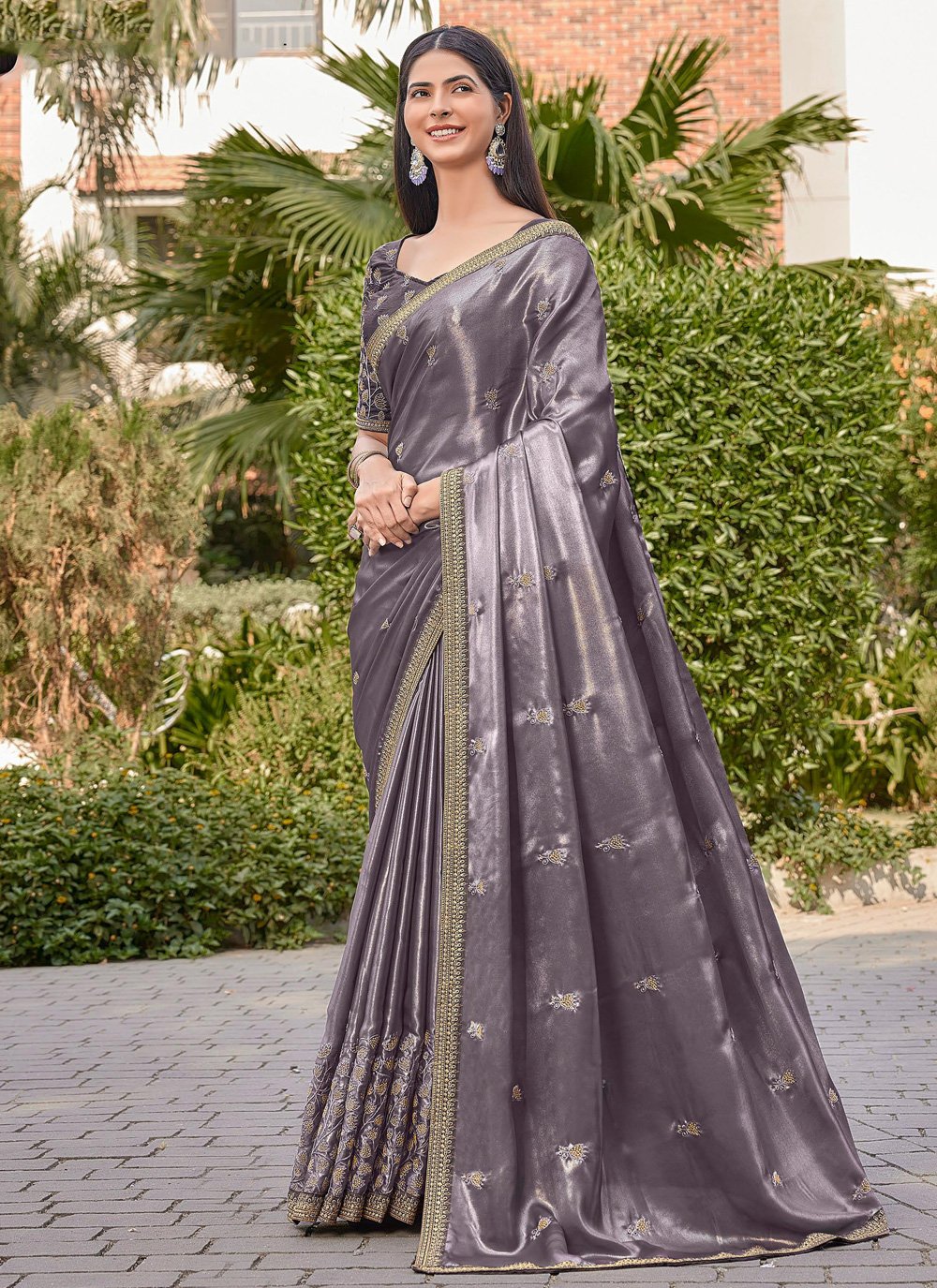 Long Gown Design Images Indian | Wide Border Gown with Dupatta