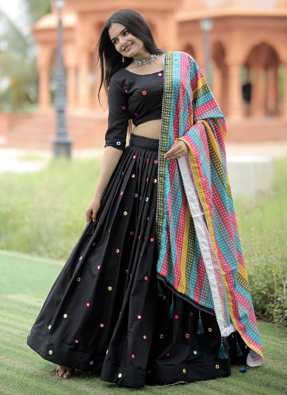 Ghagra store choli black