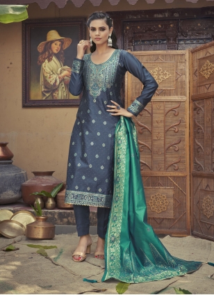 Punjabi Banarasi Silk Salwar Kameez and Punjabi Banarasi Silk