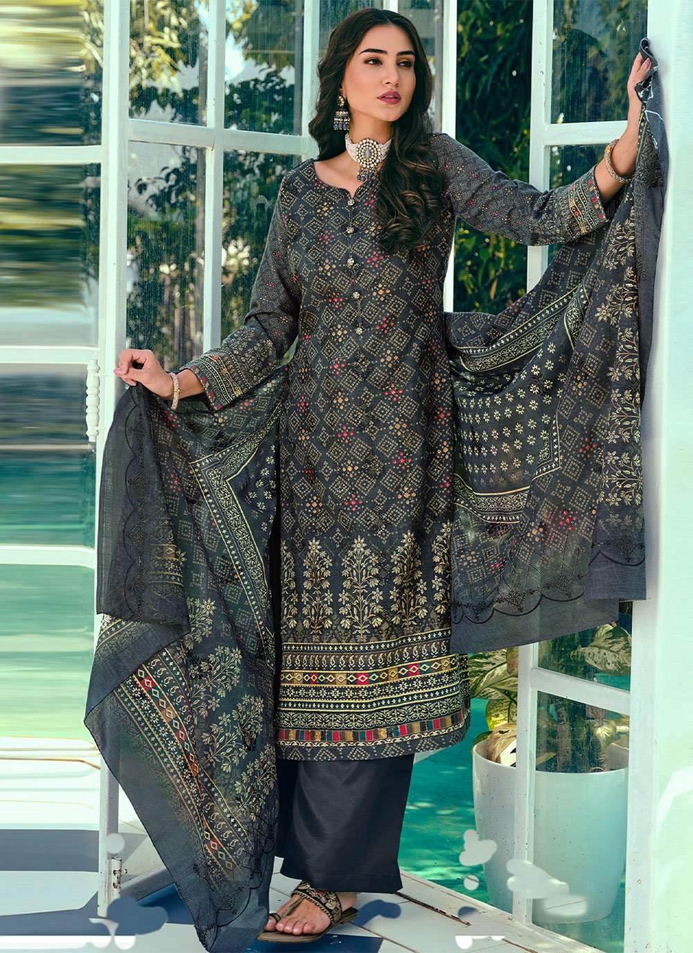 21 + Georgette matching Suit design | Printed suit design | Punjabi Suit |  Salwar suit designs - YouTube