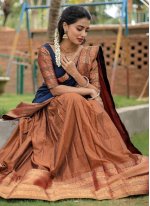 Brown Cotton  Weaving Trendy Chaniya Choli