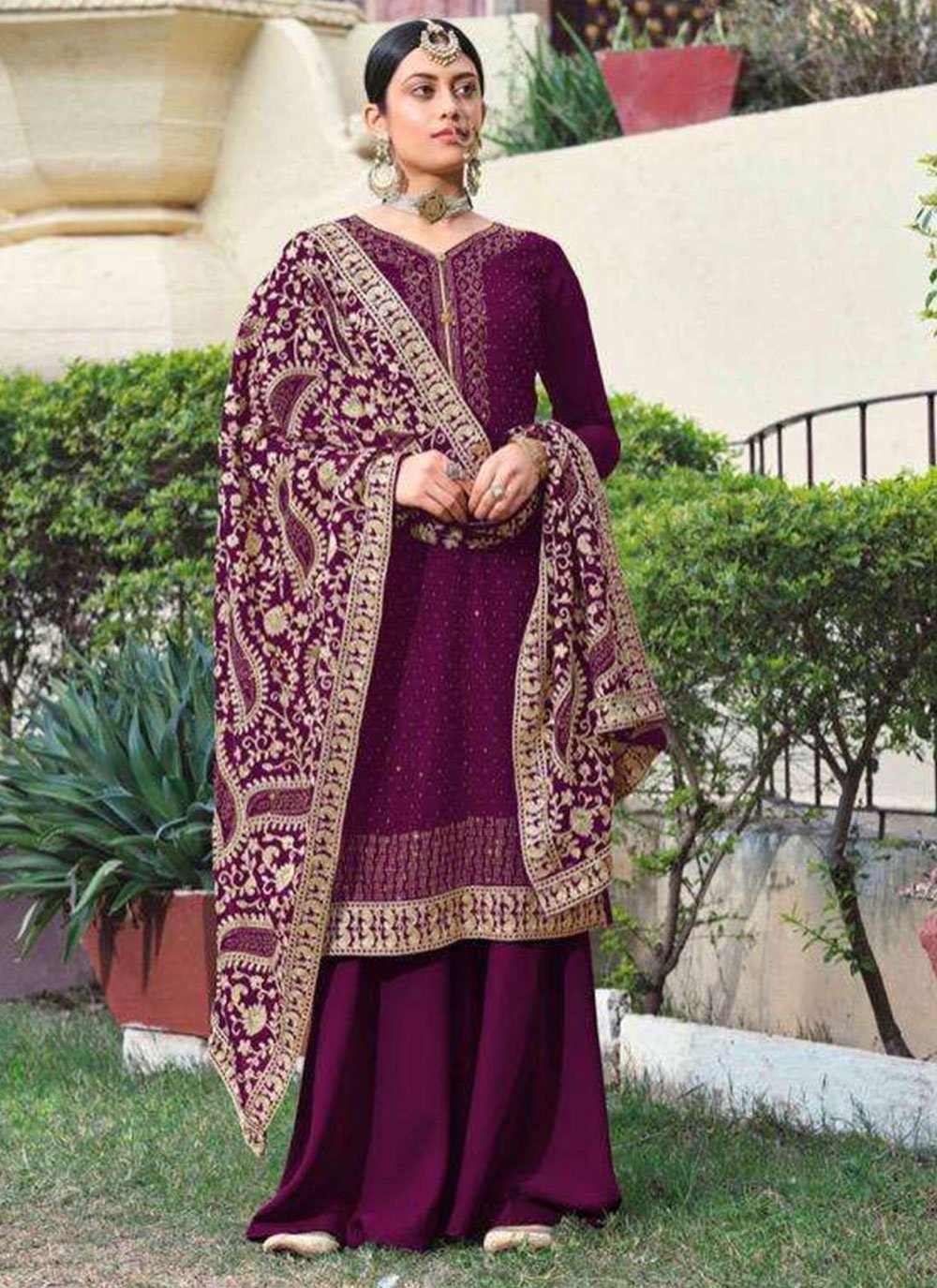 Wine colour 2025 punjabi suit