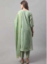 Chanderi Green Embroidered Trendy Suit