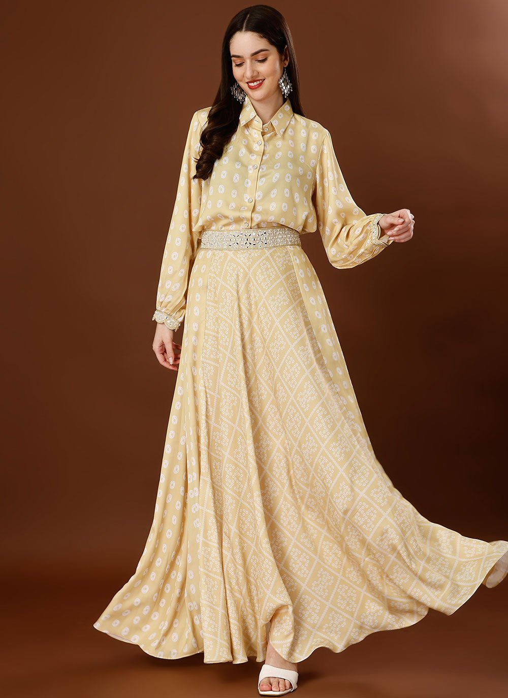 Yellow Party Wear Indo Western Ladies Dress at Rs 399 in Surat | ID:  14349654433