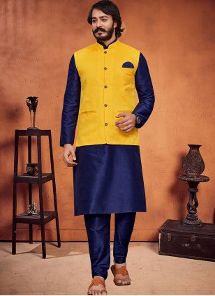 Art Silk Koti Style Indowestern | Dress suits for men, Indian men fashion,  Wedding outfit men