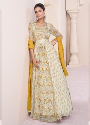 Beige Indian Gowns - Buy Indian Gown online at Clothsvilla.com