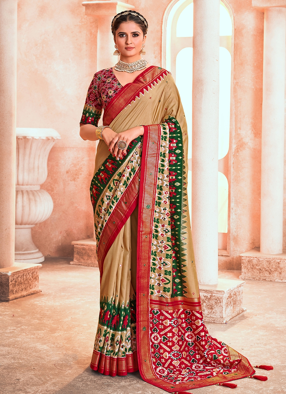 Buy Yellow Georgette Embroidery Mirror Border Saree For Women by Pouli Pret  Online at Aza Fashions.