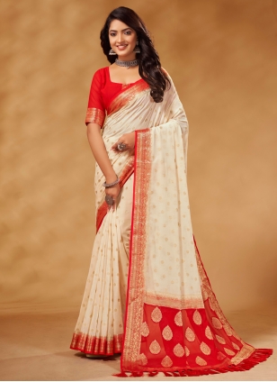 Cream Color Saree