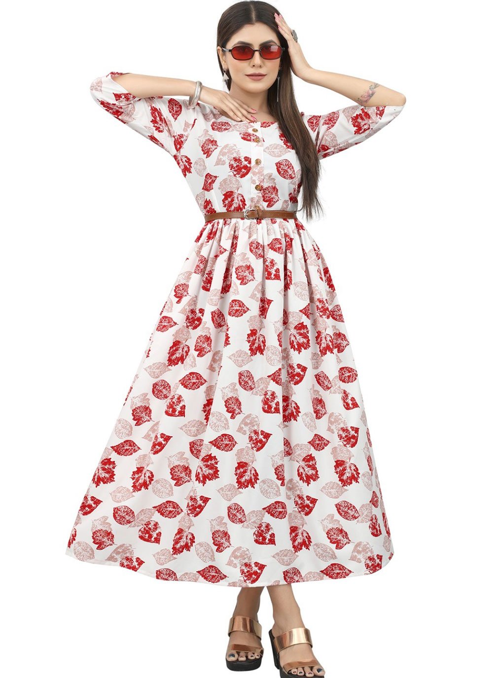 Buy Casual Wear Sky Blue Printed Rayon Plus Size Gown Online From Surat  Wholesale Shop.