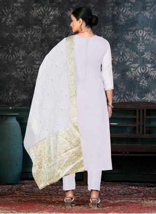 Demure White Handwork Salwar Suit