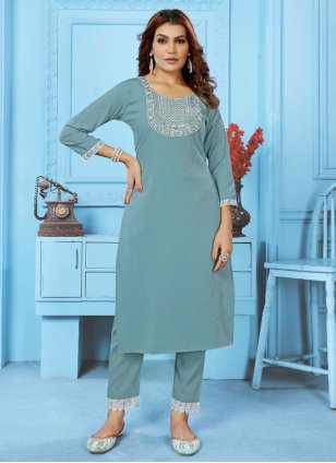 Dignified Embroidered Cotton Casual Kurti