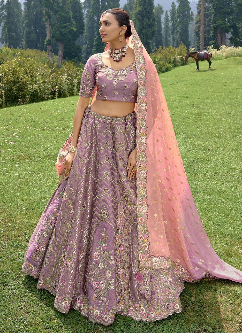 Authentic Purple Color Lehenga Choli With Dupatta Embroidery Work – Cygnus  Fashion
