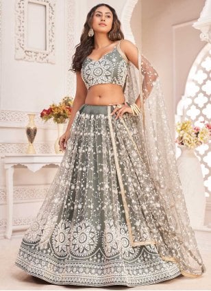 Pretty Chiku Color Lehenga Choli for Women Readytowear in USA , Free  Shipping Indian Georgettewithsequins and Thread Embroidery Work Lehenga -  Etsy