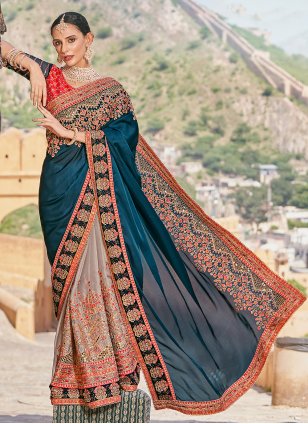 Multi Colour Silk Printed Readymade Ghagra Choli Online Shopping USA -