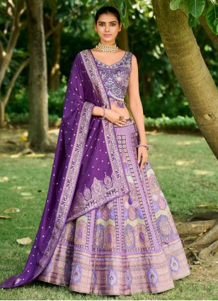 Buy Latest Purple Color Lehenga Choli Online – Joshindia
