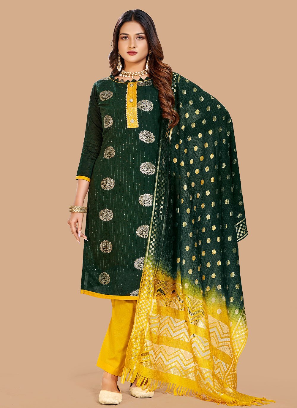Yellow and Green Designer Work Lehenga/Pant Suit - Indian Heavy Anarkali  Lehenga Gowns Sharara Sarees Pakistani Dresses in USA/UK/Canada/UAE -  IndiaBoulevard