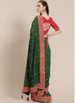 Green Art Silk Embroidered Traditional Saree