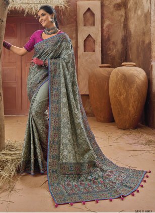 Kalaniketan Designer Sarees Online Shopping USA, Indian Designer Fancy Sari  Blouses for Wedding: Grey