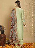 Green Chanderi Embroidered Salwar suit