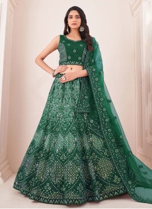 Green Dori Work Lehenga Choli